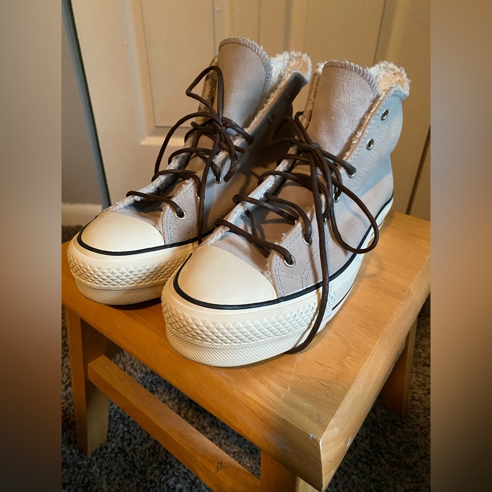 Converse Womens Sherpa Chuck Taylor All Star Platform High Top Sneaker